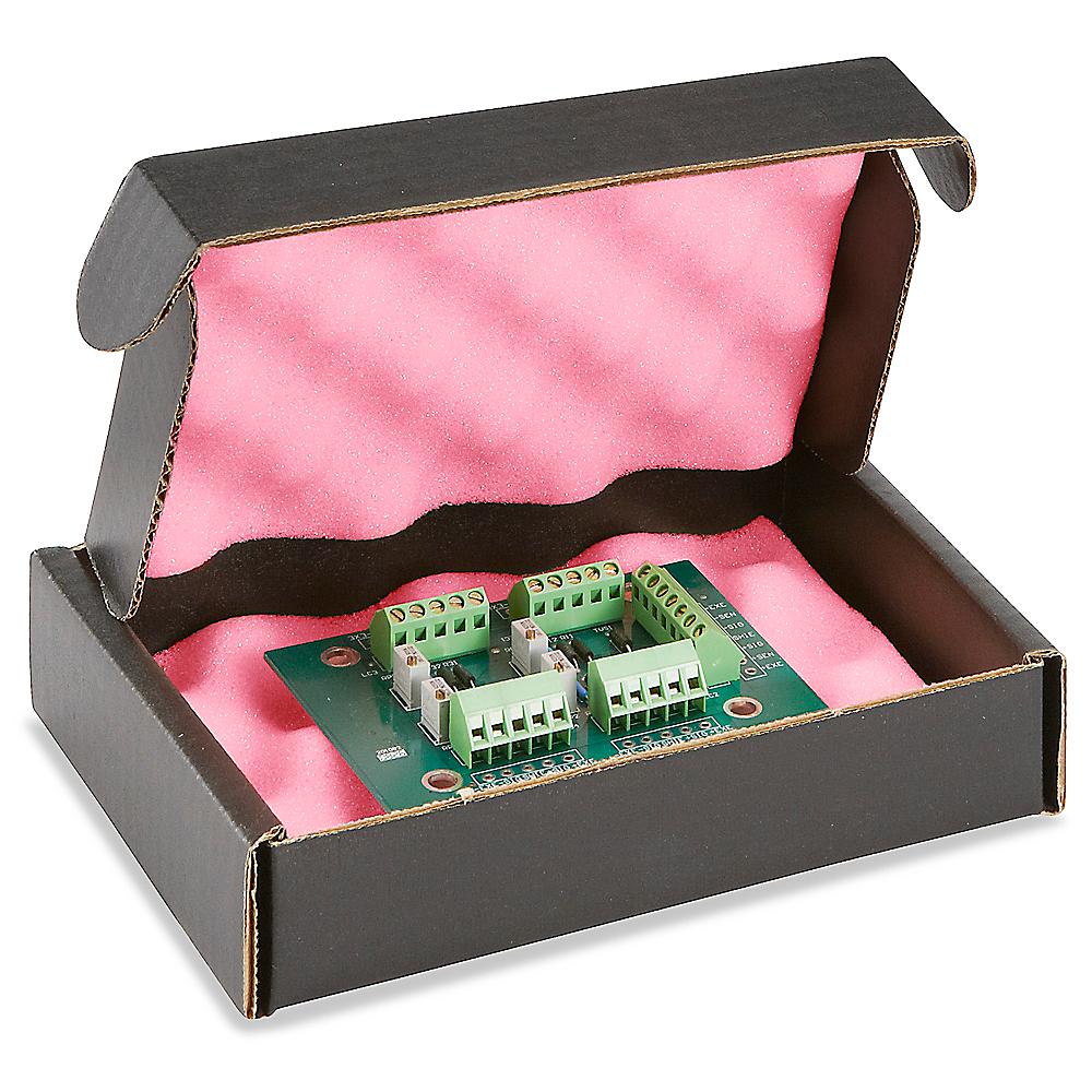 S-7677 The S-7677 ESD Conductive Shipper provides "Faraday cage" protection for sensitive electronic components. It features static dissipative, 200 lb. test corrugated construction with a graphite coating.