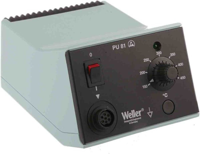 4073 The Weller PU 81 is an analogue power unit designed for soldering tasks. It operates at 230V and delivers 80W of power.