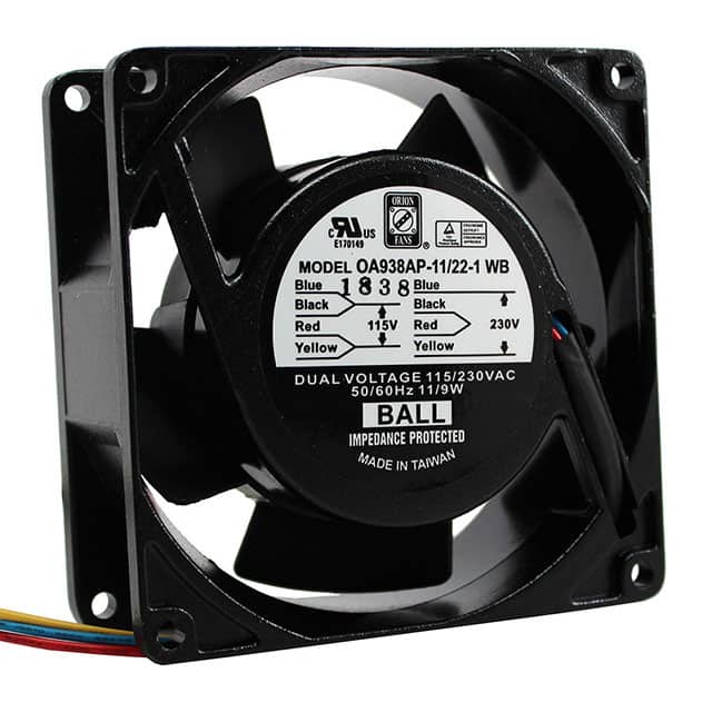 OA938AP-11/22-1WB FAN AXIAL 92X38.5MM 115/230VAC