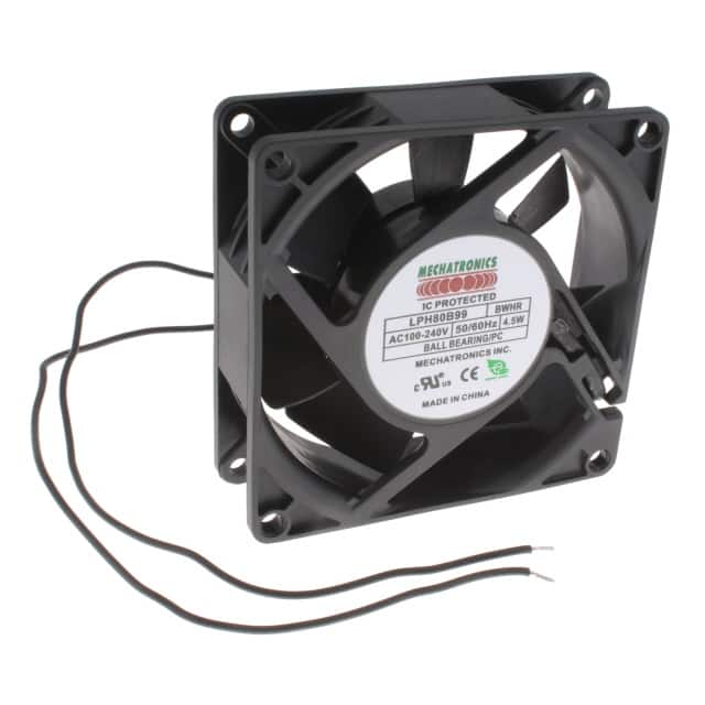 LPH80B99-BWHR-PC EC FAN AXIAL 80 X 80 X 25MM W/PA