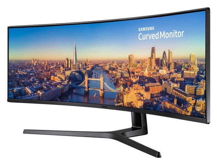 LC49J890DKUXEN The Samsung LC49J890DKUXEN is a 49-inch super ultra-wide curved LED monitor with a 32:9 aspect ratio. It offers a 3840 x 1080 resolution and a 144Hz refresh rate for immersive viewing and multitasking.