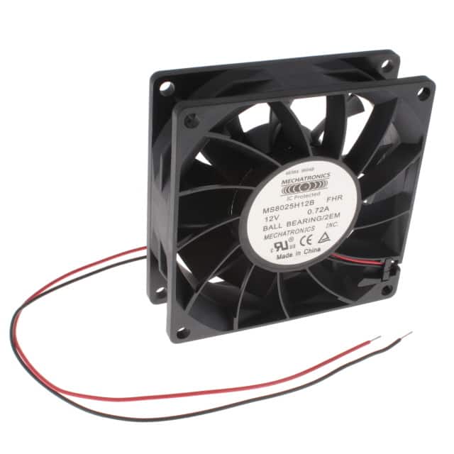 MS8025H12B-FHR-2EM FAN AXIAL 80X25.2MM 12VDC WIRE