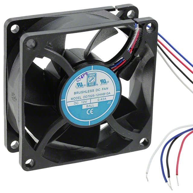 OD7025-12HHB10A FAN AXIAL 70X25MM 12VDC WIRE
