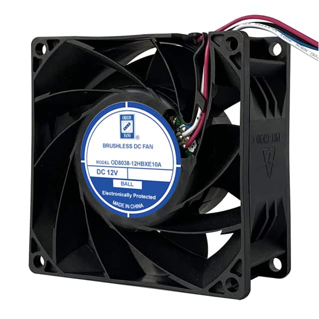 OD8038-12HBXE10A FAN AXIAL 80X38MM 12VDC WIRE