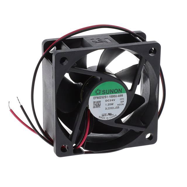 EF60252S1-1000U-A99 FAN AXIAL 60X25MM 24VDC WIRE