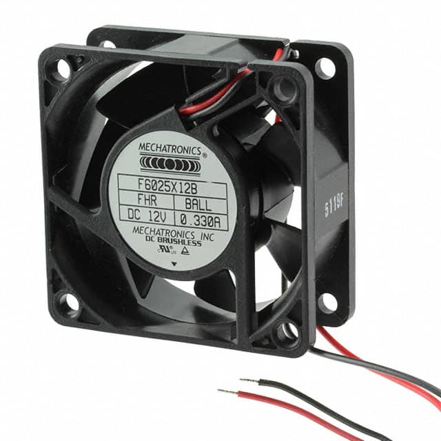 F6025X12B-FHR FAN AXIAL 60X25MM 12VDC WIRE