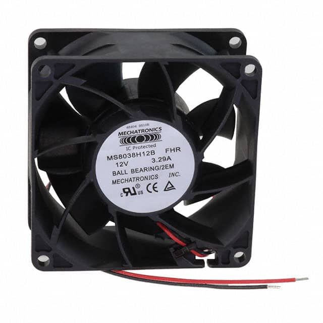MS8038H12B-FHR-2EM FAN AXIAL 80X38MM 12VDC WIRE