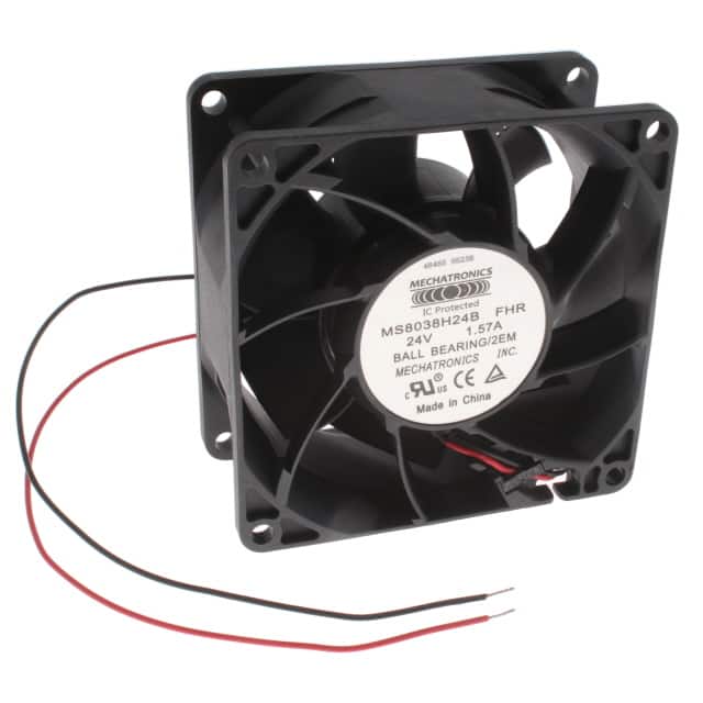 MS8038H24B-FHR-2EM FAN AXIAL 80X38MM 24VDC WIRE