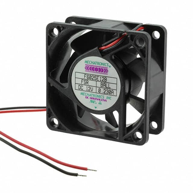 F6025E12B-FSR FAN AXIAL 60X25MM 12VDC WIRE