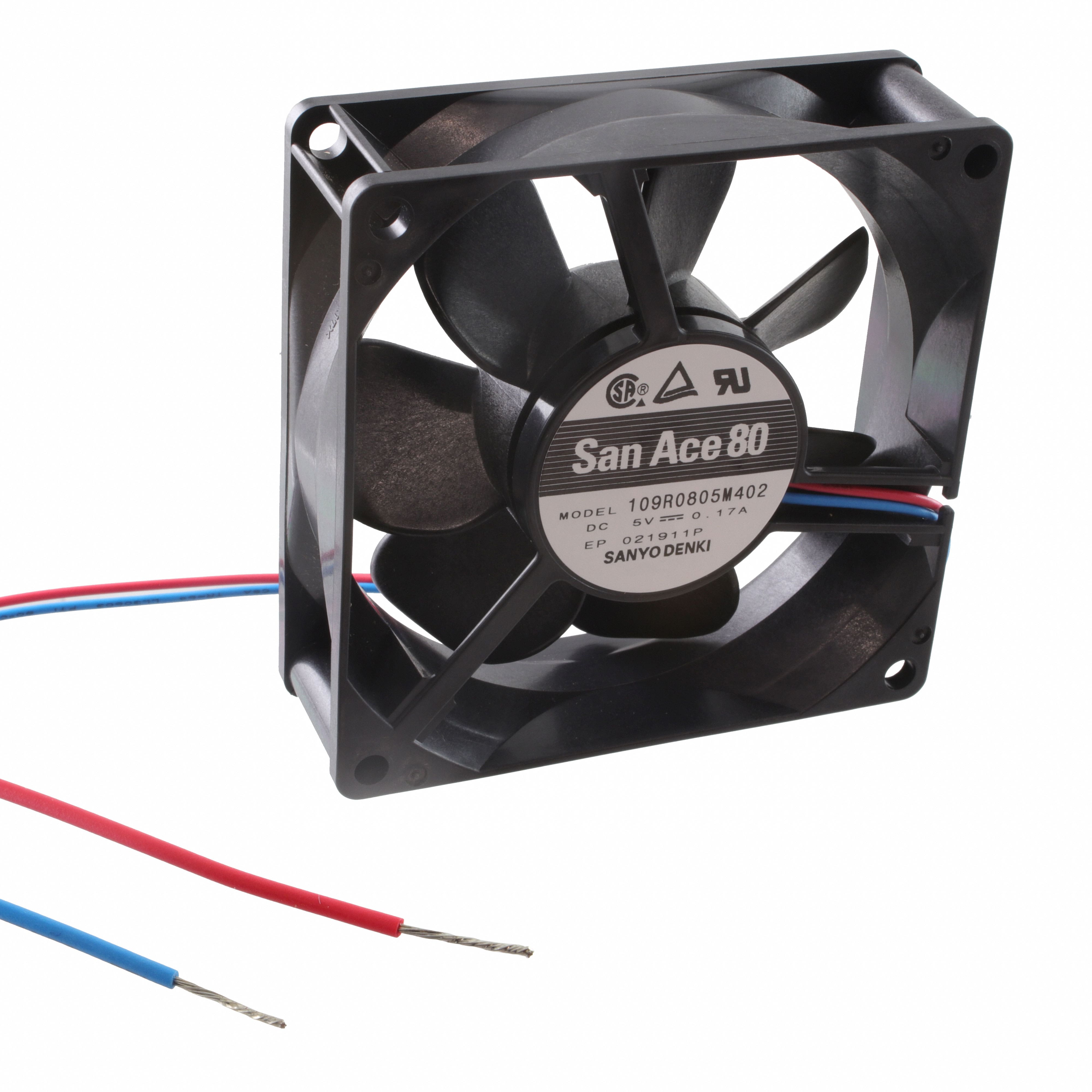109R0805M402 FAN AXIAL 80X25MM BALL 5VDC WIRE