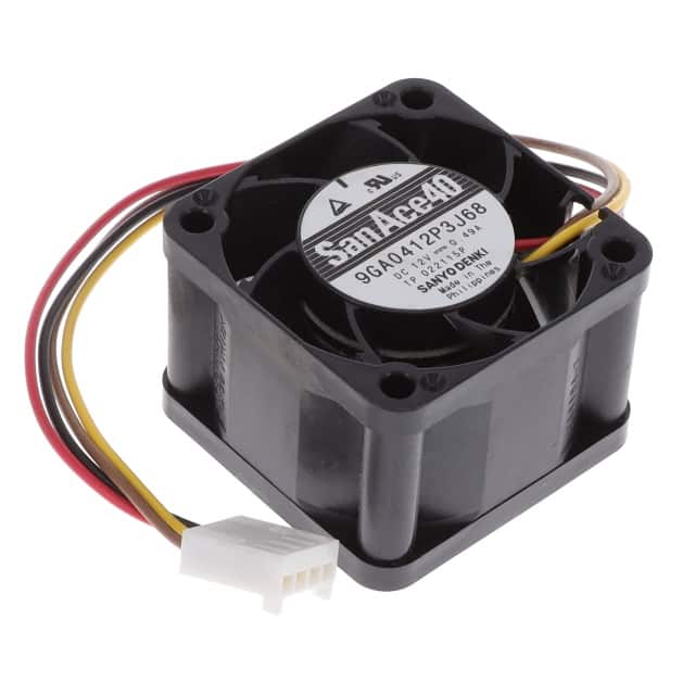 9GA0412P3J68 FAN AXL 40X28MM 12VDC RECT CONN
