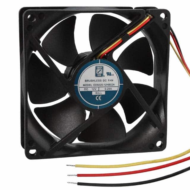 OD9225-12HB02A FAN AXIAL 92.5X25MM 12VDC WIRE