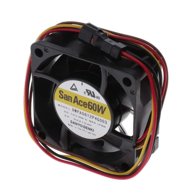 9WPA0612P4G003 FAN AXL 60X25MM 12VDC RECT CONN