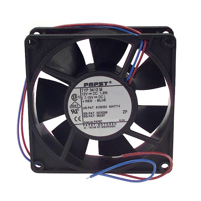 3412M FAN AXIAL 92X25.4MM 12VDC WIRE