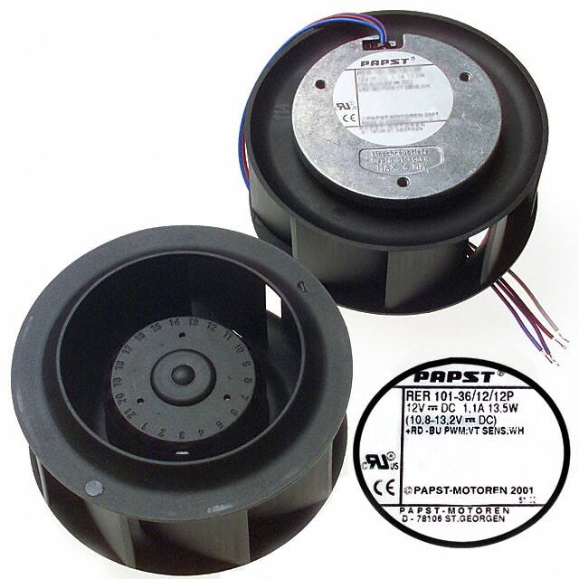 RER101-36/12/12P FAN IMP MTRZD 101X52MM 12VDC