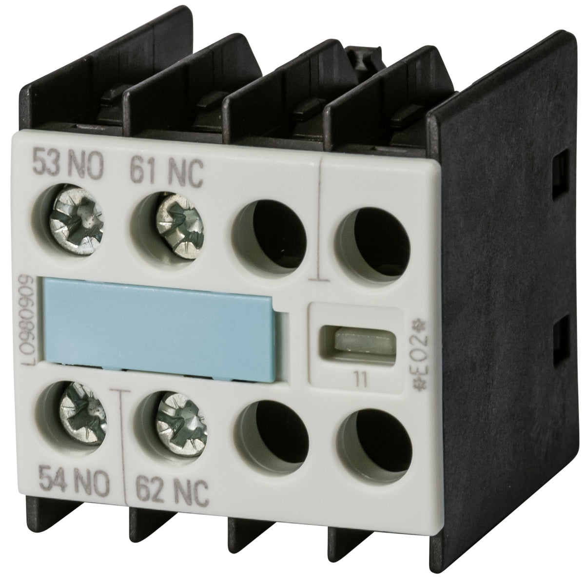 3RH1911-1FA11 The Siemens 3RH1911-1FA11 is an auxiliary switch block designed for use with contactor relays and power contactors. It features 1 normally open (NO) and 1 normally closed (NC) contact.