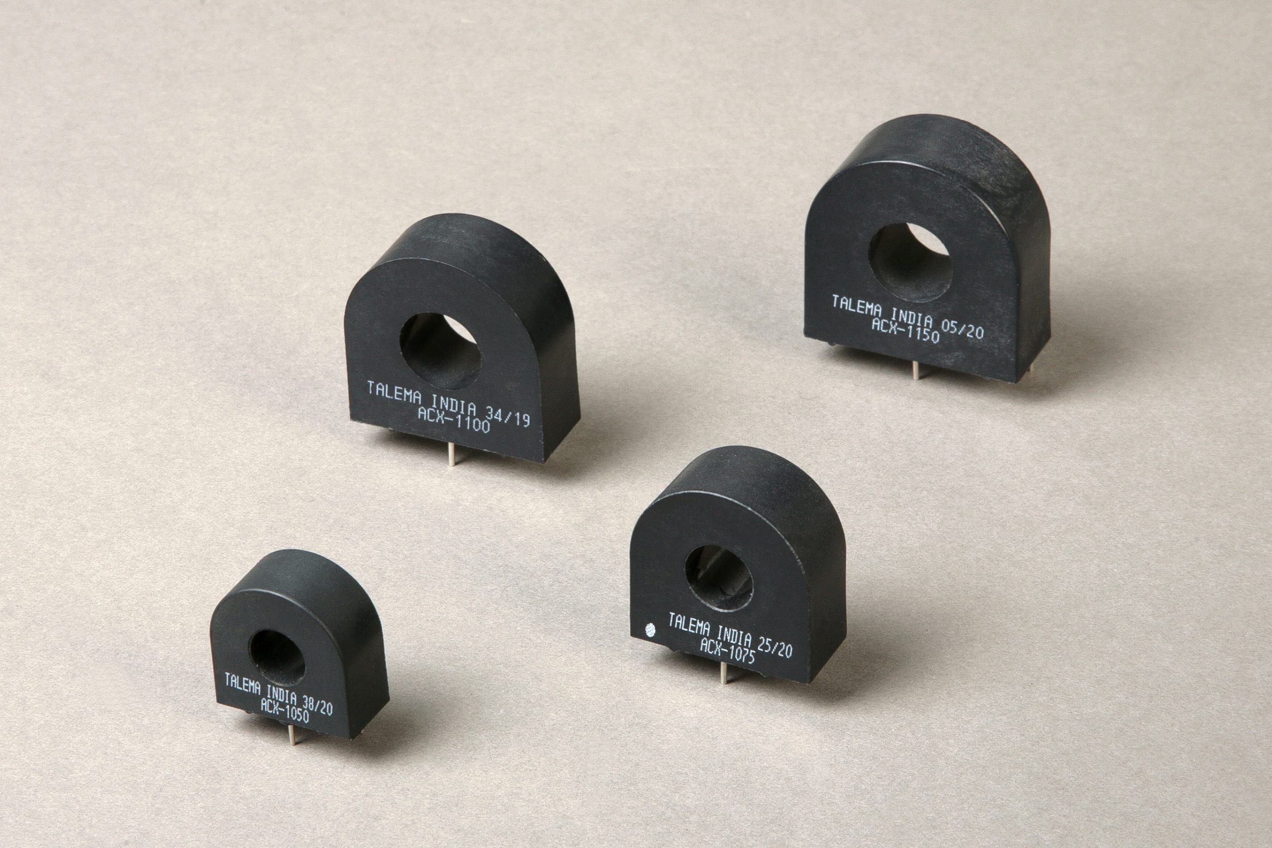 ACX-1050 The TALEMA ACX-1050 is a high-accuracy current sense transformer with a 2500:1 turns ratio. It is designed for applications requiring precise current monitoring up to 50A.