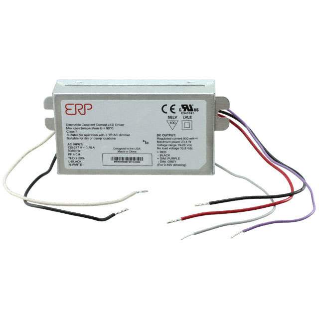 EVM090W-2000-42 Constant current LED driver with 2A output, 84W power, and 120VAC input. Supports ELV and Triac dimming, with OCP, OTP, and SCP protection.