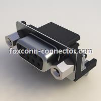 DT-11121-H4R3-4F The FOXCONN FIT DT11121-H4R3-4F is a 9-pin female DSUB connector designed for serial communication. It features a right-angle termination style and includes screws for locked connections.