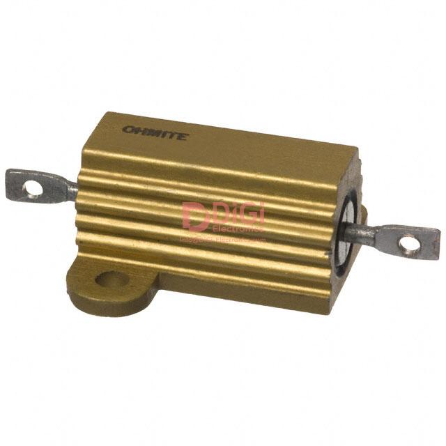 HS5068RJ The Ohmite HS5068RJ is a wirewound chassis mount resistor offering 68 Ohms of resistance with a ±5% tolerance and a 50W power rating. It features an aluminum housing and solder lug leads for secure mounting.