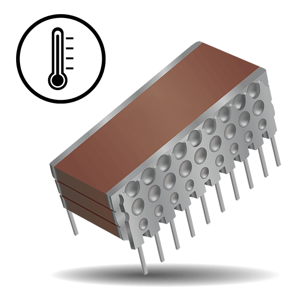 CKR23BX223KP Ceramic capacitor, 0.022 µF, 100V, BX temperature coefficient, ±10% tolerance, in a 2-DIP through hole package.