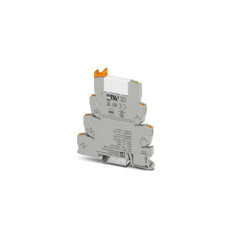 PLC-RPT- 24UC/21AU/RW The Phoenix Contact PLC-RPT- 24UC/21AU/RW is a relay module designed for railway applications. It features a 24 VDC input voltage and a single PDT contact.