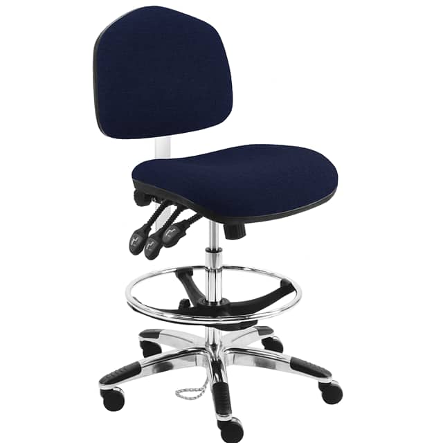 WAT-DFB-TLC+NAVY BLUE BENCHPRO FABRIC ESD WIDE CHAIR W