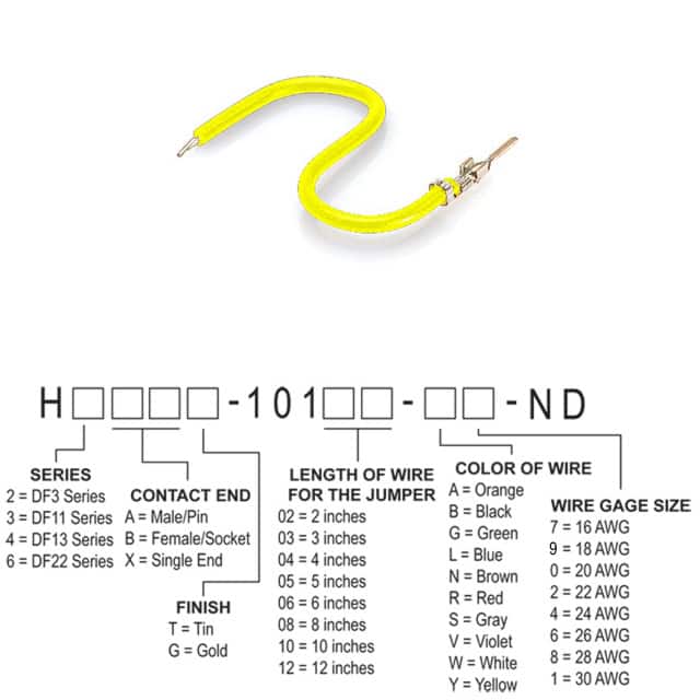 H2AXT-10112-Y6 JUMPER-H1502TR/A3049Y/X 12"