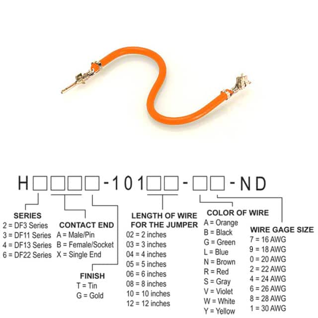 H2ABT-10106-A8 JUMPER-H1502TR/A3048A/H1500TR 6"