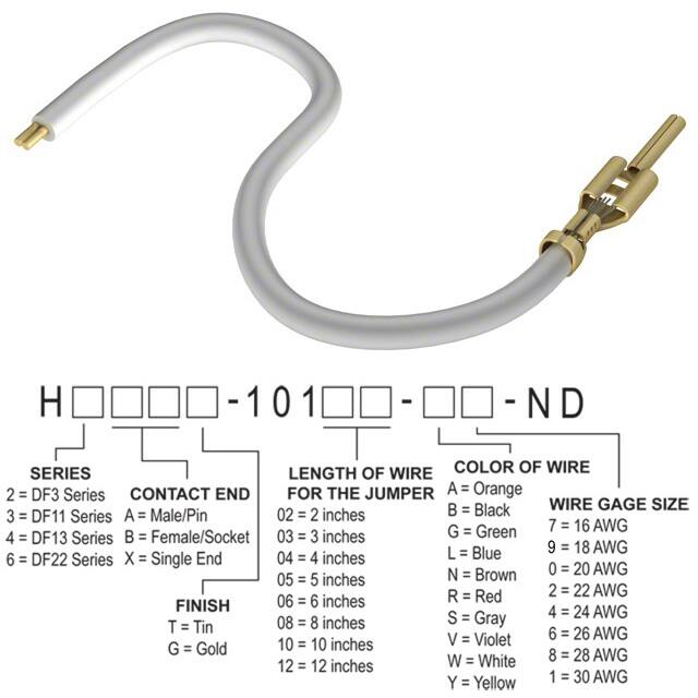 H3AXT-10112-W6 JUMPER-H1506TR/A3049W/X 12"
