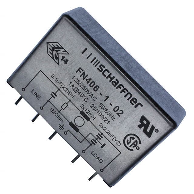 FN406-1-02 LINE FILTER 250VAC 1A TH