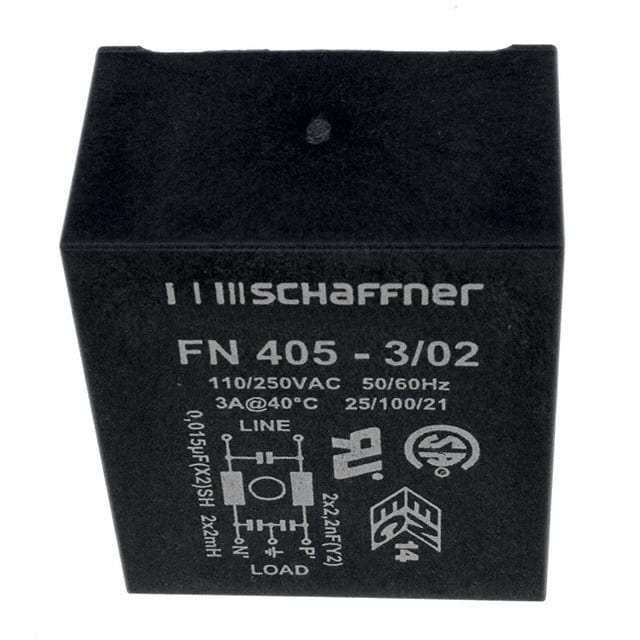 FN405-3-02 LINE FILTER 250VAC 3A TH
