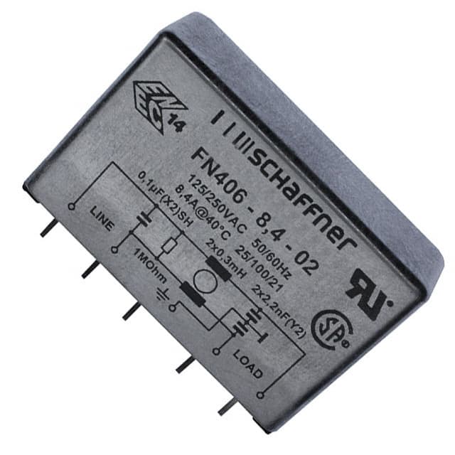 FN406-8.4-02 LINE FILTER 250VAC 8.4A TH