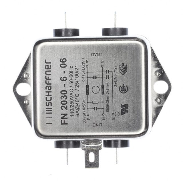 FN2030-6-06 LINE FILTER 250VAC 6A CHASS MNT