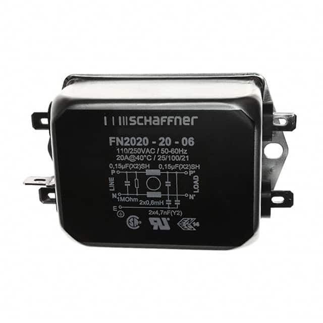FN2020-20-06 LINE FILTER 250VAC 20A CHASS MNT