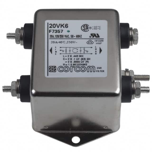 20VK6 LINE FILTER 250VAC 20A CHASS MNT