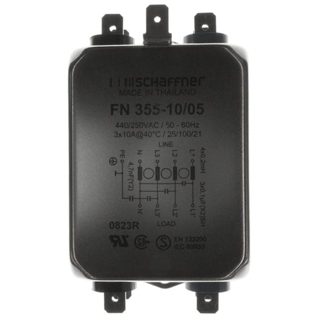 FN355-10-05 LINE FILTER 10A CHASSIS MOUNT
