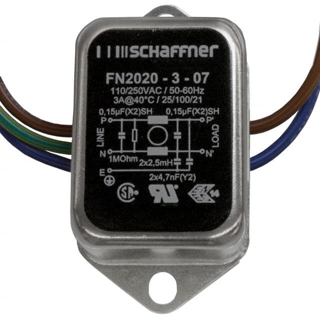 FN2020-3-07 LINE FILTER 250VAC 3A CHASS MNT