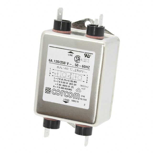 1-6609037-2 LINE FILTER 250VAC 6A CHASS MNT