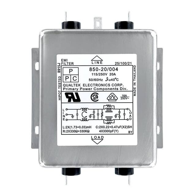850-20/004 LINE FILTER 115/250VAC 20A CHASS