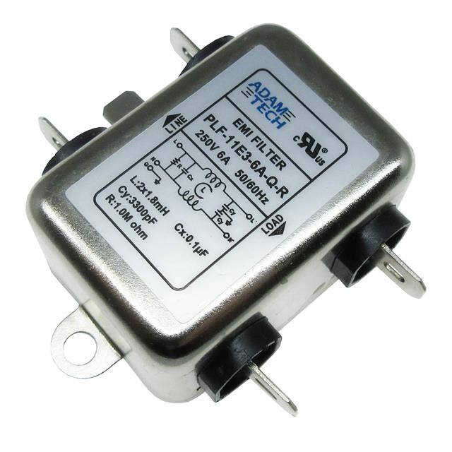 PLF-11E3-6A-Q-R EMI/RF LINE FILTER, 115/250VAC 6