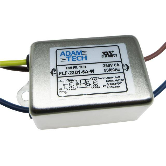 PLF-22D1-6A-W EMI/RF LINE FILTER, 115/250VAC 6