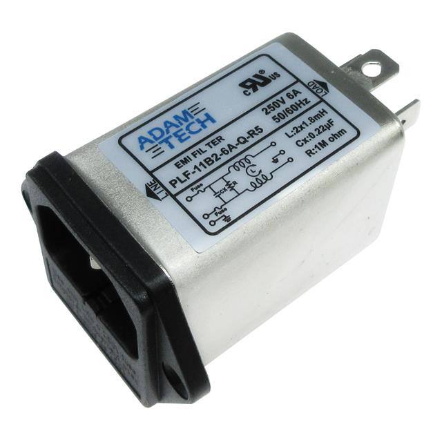 PLF-11B2-6A-Q-R5 EMI/RF LINE FILTER, 115/250VAC 6