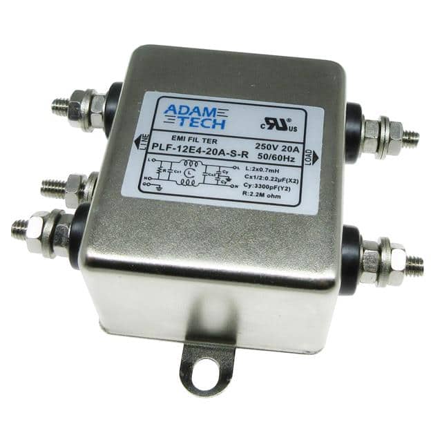 PLF-12E4-20A-S-R EMI/RF LINE FILTER, 115/250VAC 2