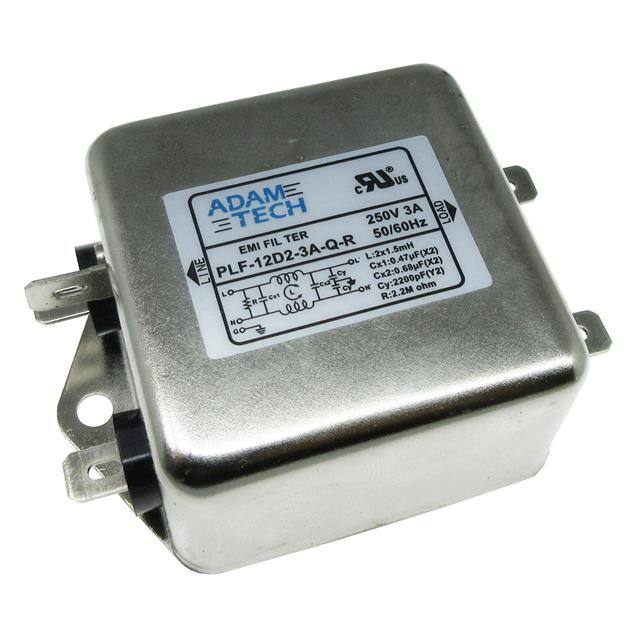PLF-12D2-3A-Q-R EMI/RF LINE FILTER, 115/250VAC 3