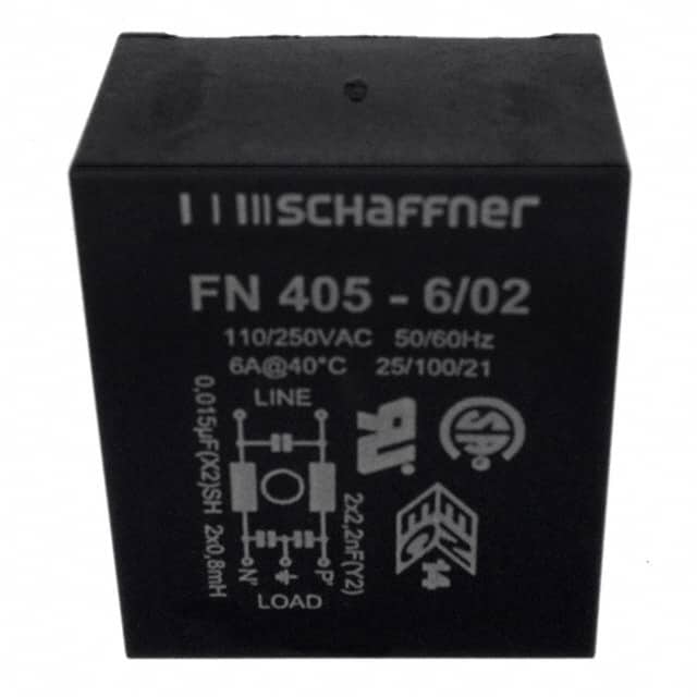 FN405-6-02 LINE FILTER 250VAC 6A TH