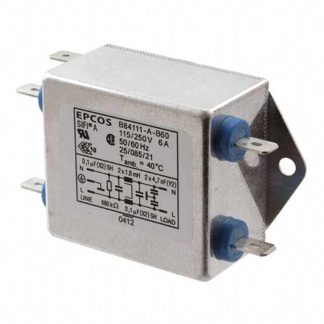 B84111A0000B060 LINE FILTER 250VDC/VAC 6A CHASS