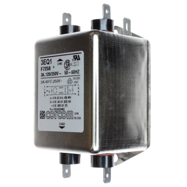 3EQ1 LINE FILTER 250VAC 3A CHASS MNT