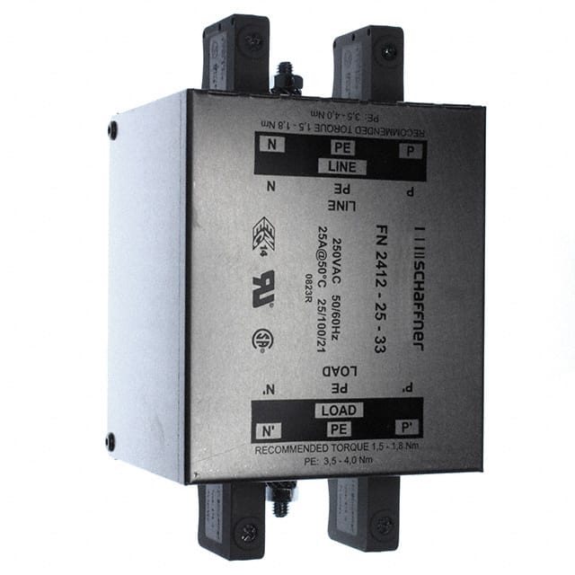 FN2412-25-33 LINE FILTER 250VAC 25A DIN RAIL