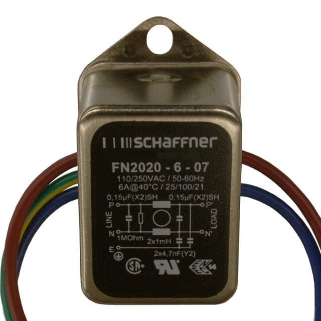 FN2020-6-07 LINE FILTER 250VAC 6A CHASS MNT